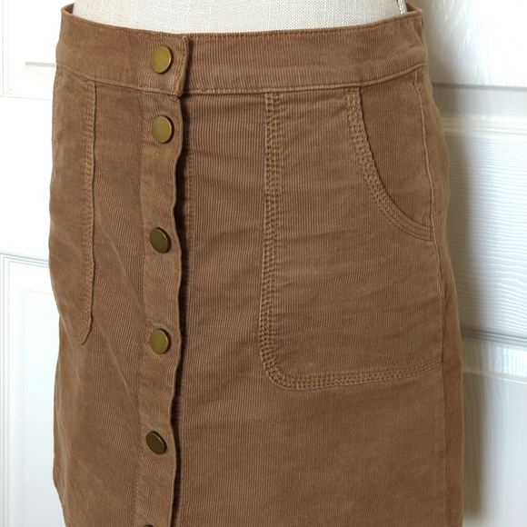 Tory Burch Lucitano Oatmeal Corduroy Skirt - Picture 5 of 10